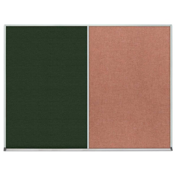 Single Door Radius Corkboard, 18"x24", Sat, UV7000RC-SATIN-BUFF